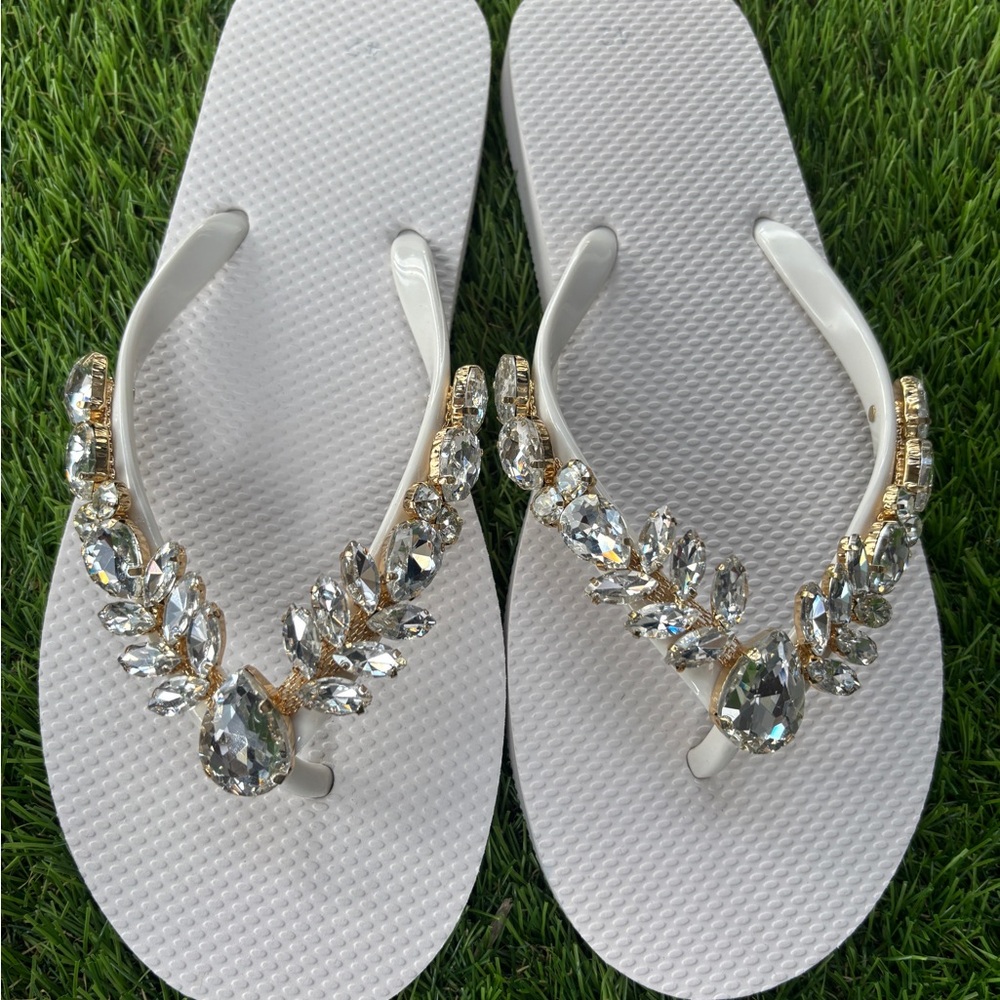 Elegant White Embellished Sandals